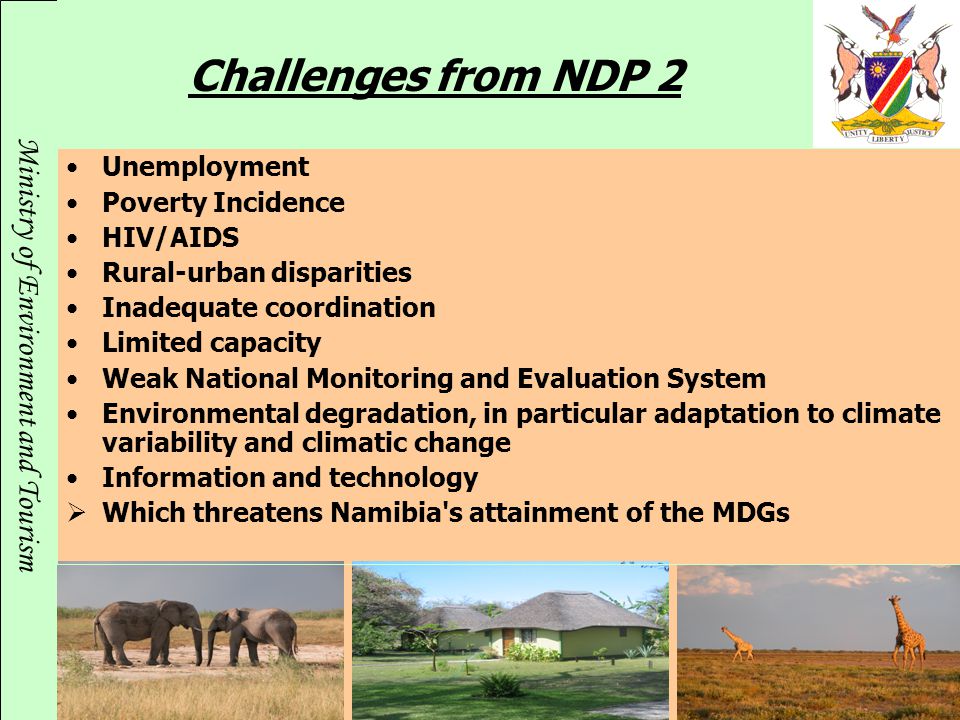 Challenges from NDP 2 Unemployment Poverty Incidence HIV/AIDS