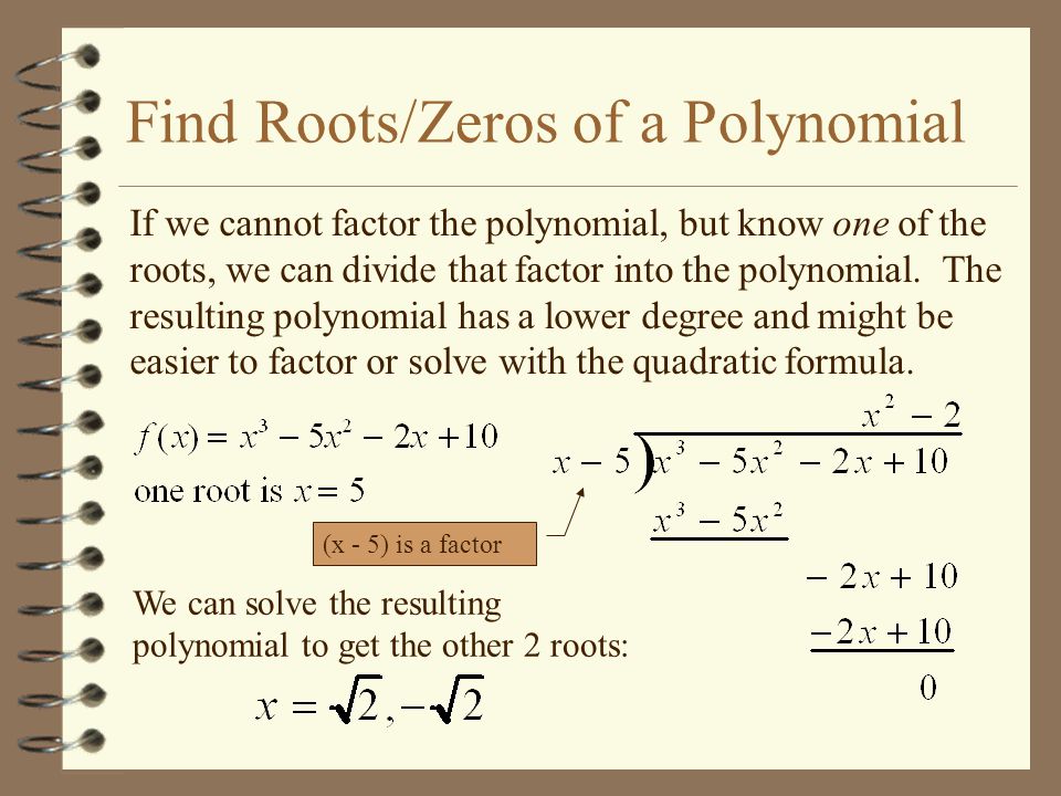 Find Roots/Zeros of a Polynomial