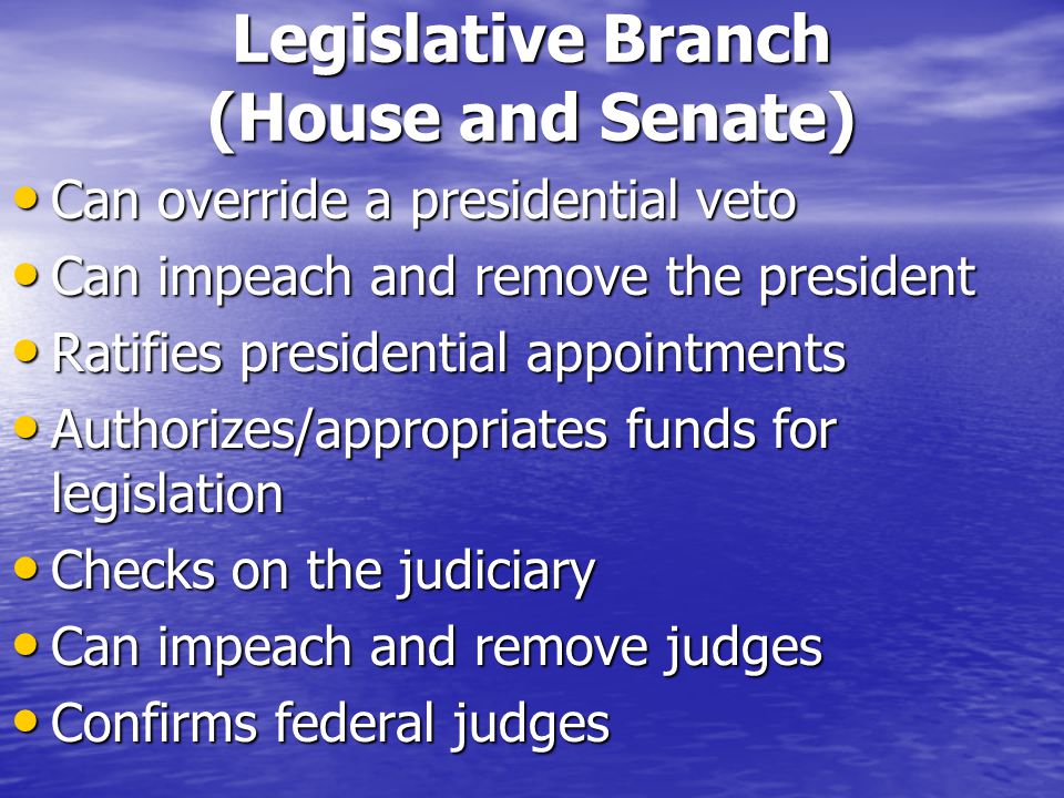 Legislative Branch (House and Senate)
