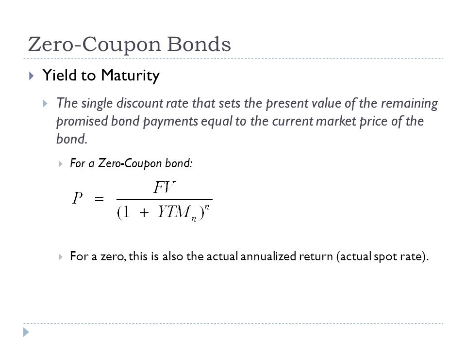 Yield To Maturity Calculator Zero Coupon Bond