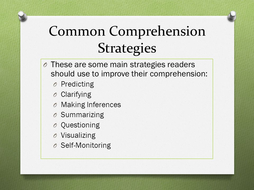 Common Comprehension Strategies