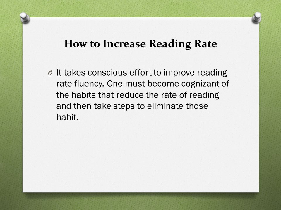 How to Increase Reading Rate