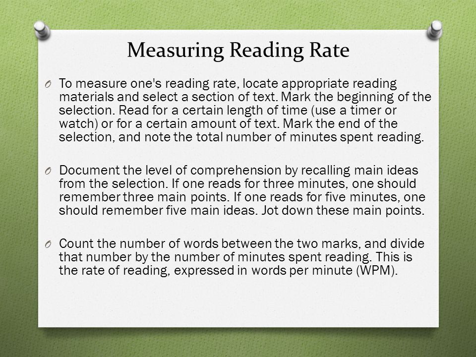 Measuring Reading Rate