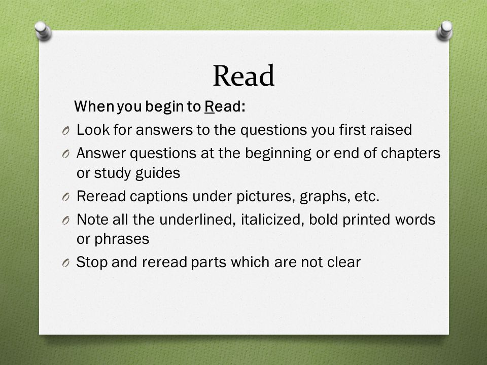 Read When you begin to Read: