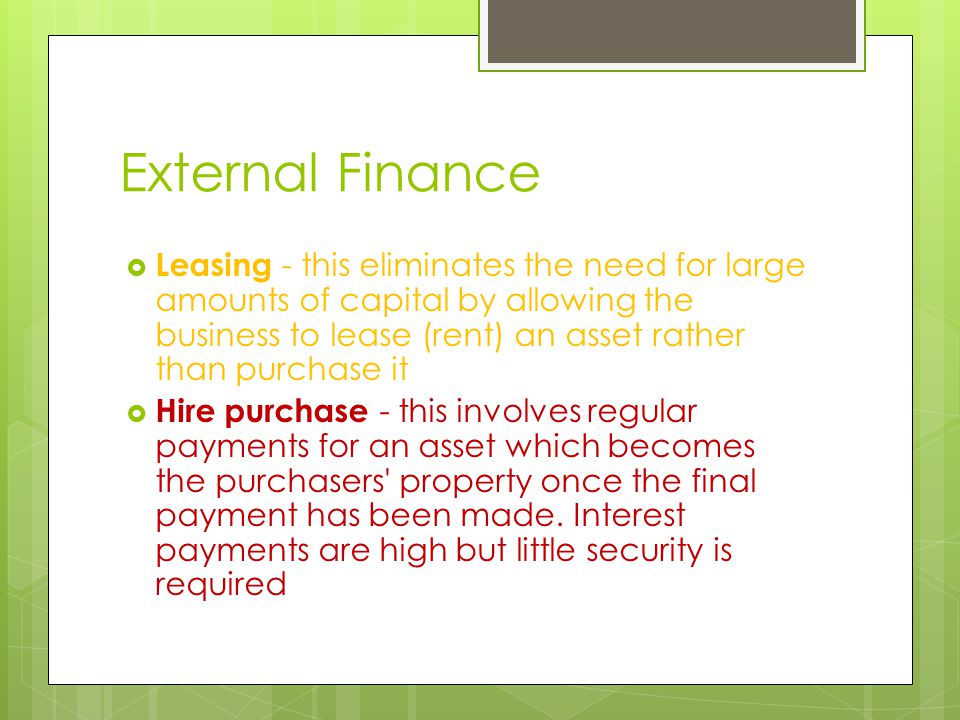 External Finance