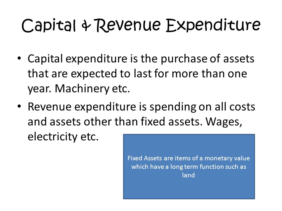 Capital & Revenue Expenditure