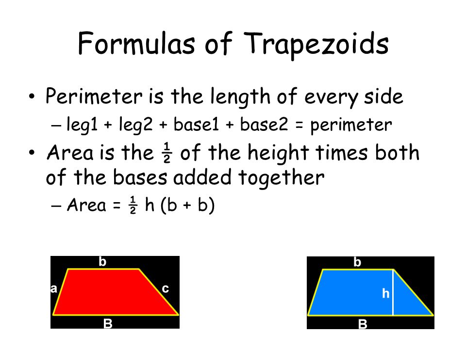 Formulas of Trapezoids