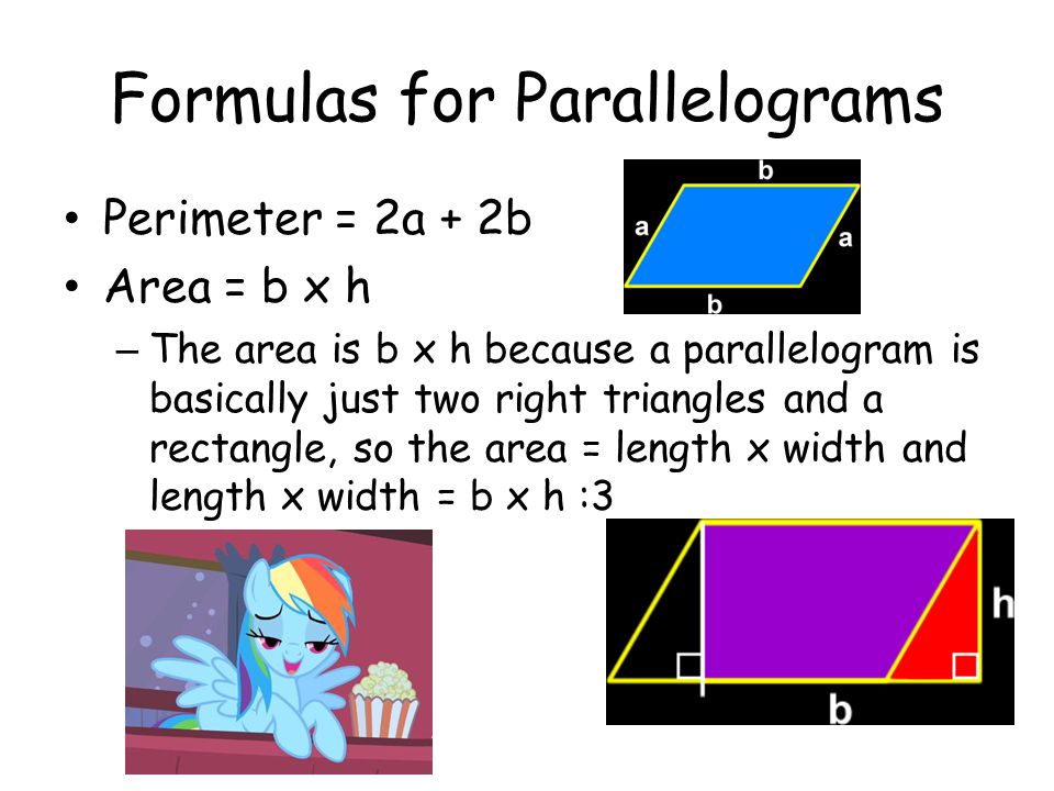 Formulas for Parallelograms