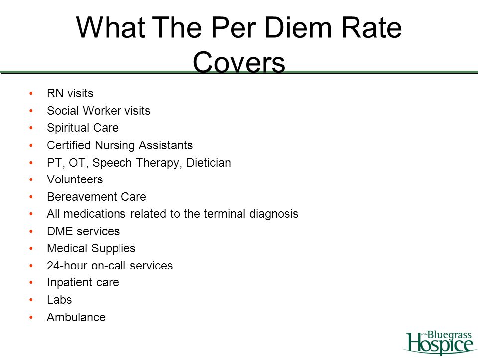 What The Per Diem Rate Covers