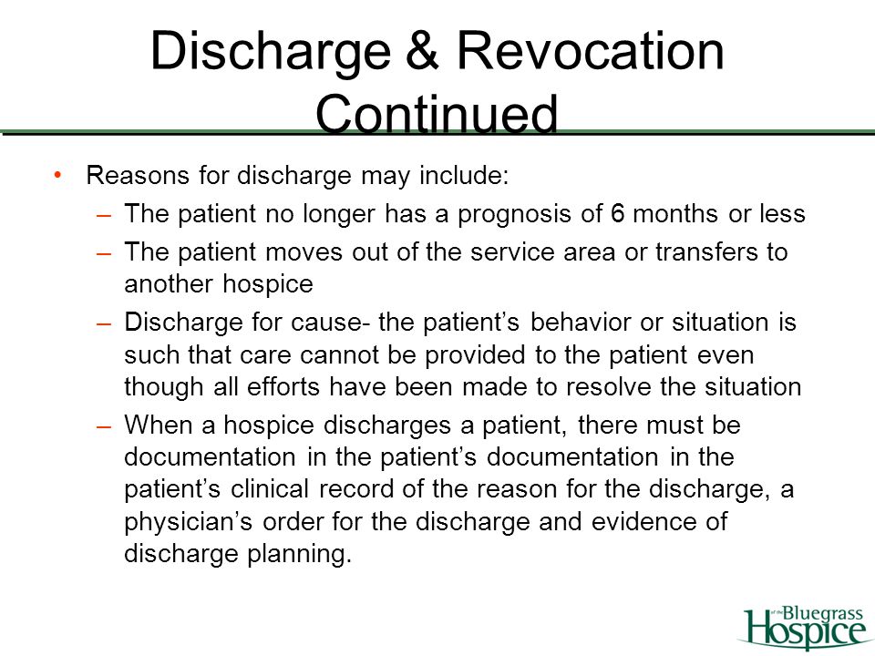 Discharge & Revocation Continued