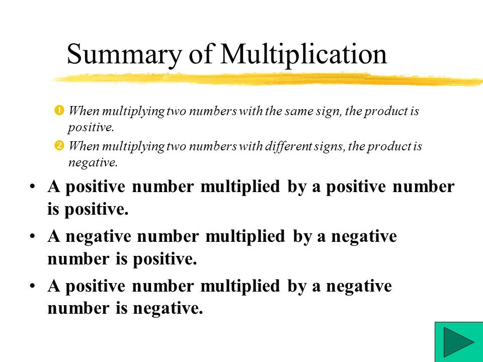 Summary of Multiplication