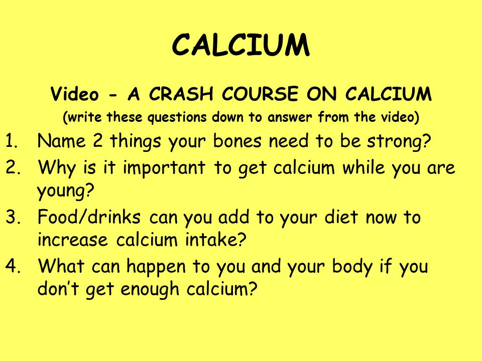 CALCIUM Video - A CRASH COURSE ON CALCIUM