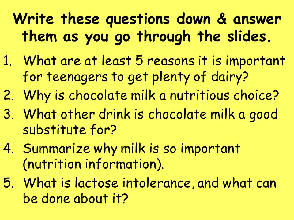 Write these questions down & answer them as you go through the slides.