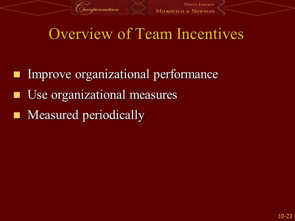 Overview of Team Incentives