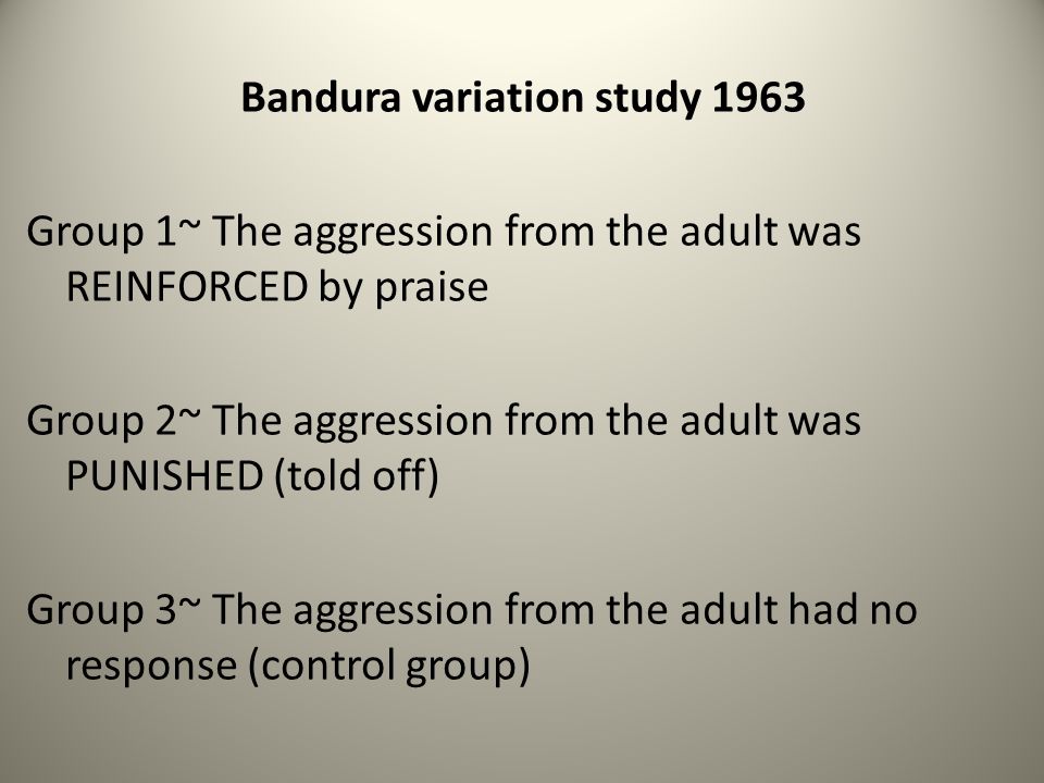 Bandura variation study 1963