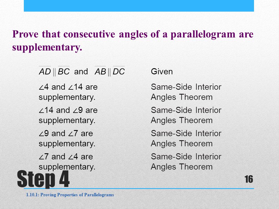 Proving Properties Of Parallelograms Ppt Download