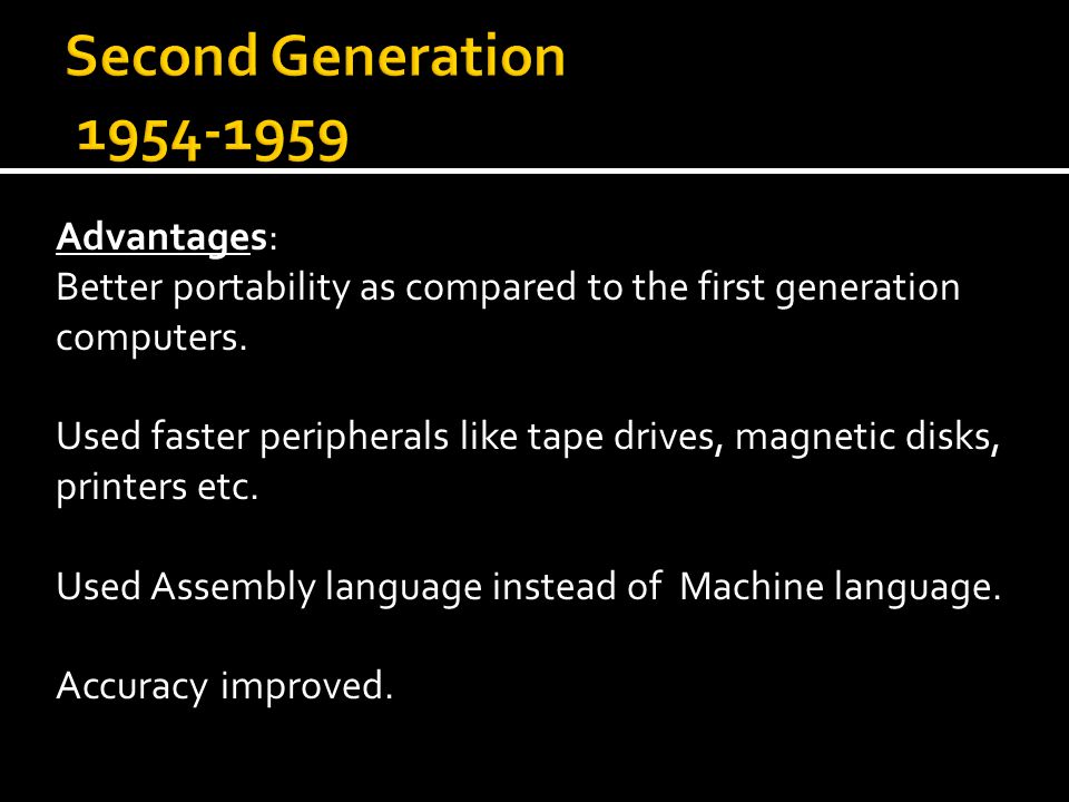 Second Generation Advantages: