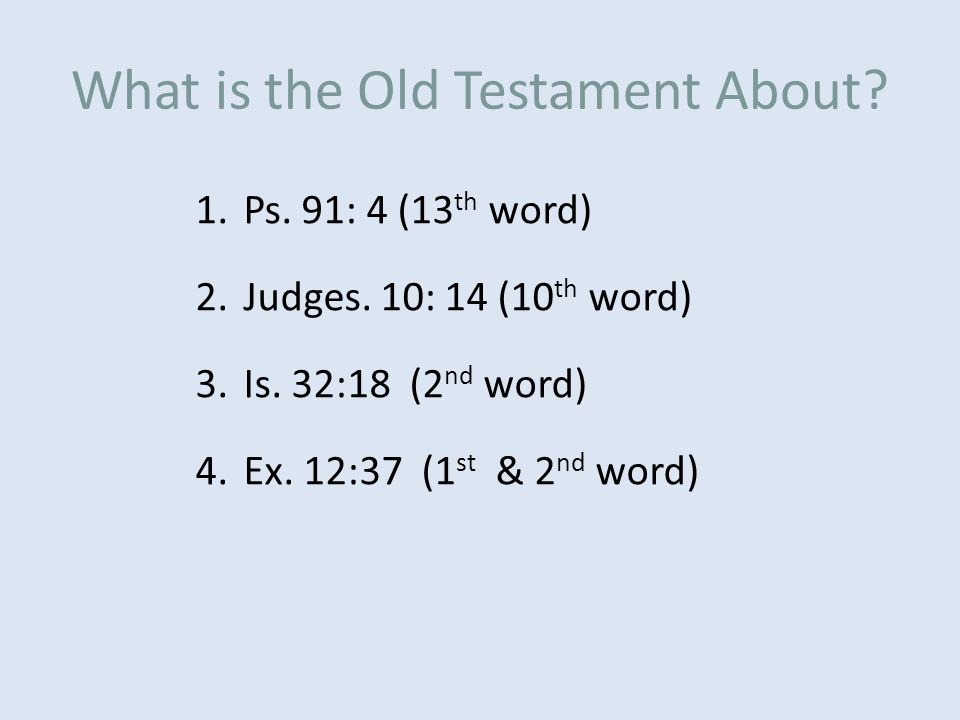 What is the Old Testament About