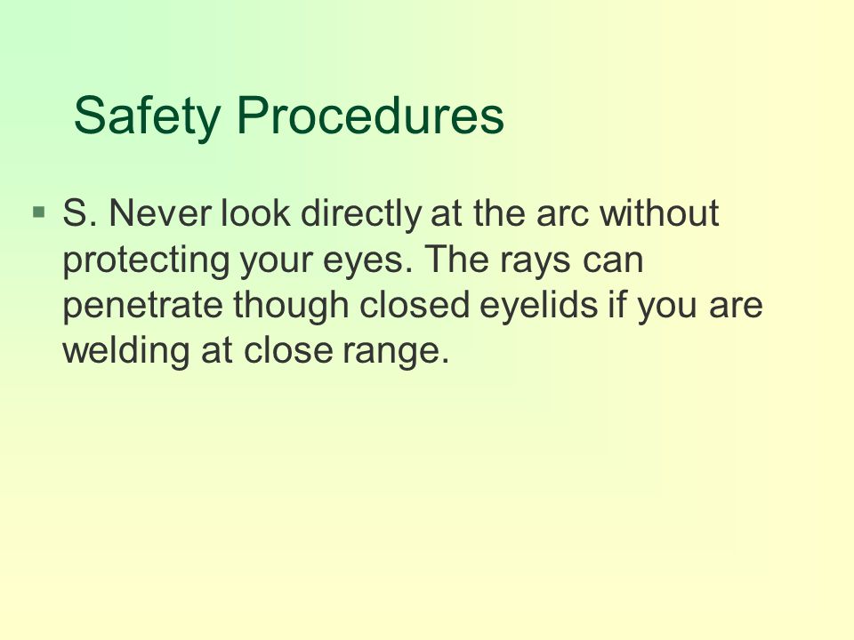Safety Procedures