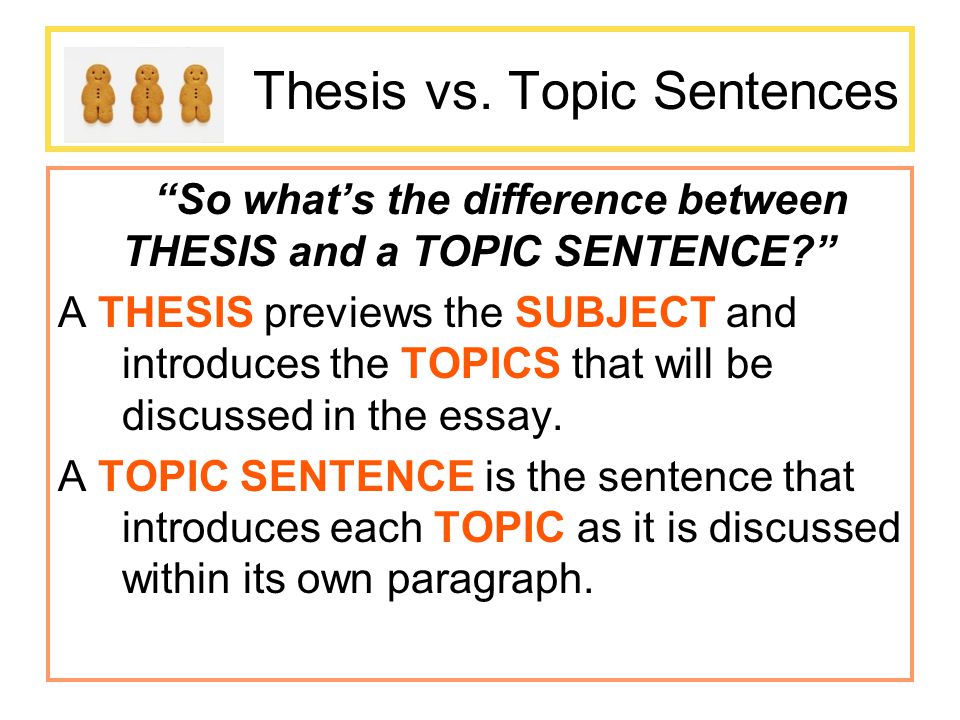 Thesis vs. Topic Sentences