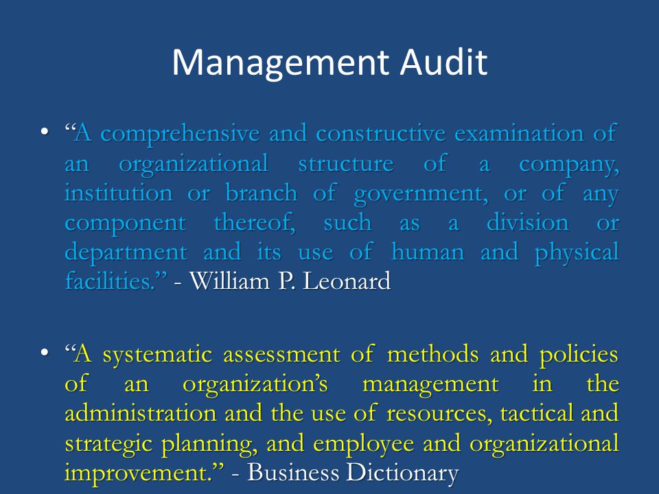 Management Audit