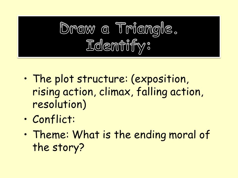 Draw a Triangle. Identify: