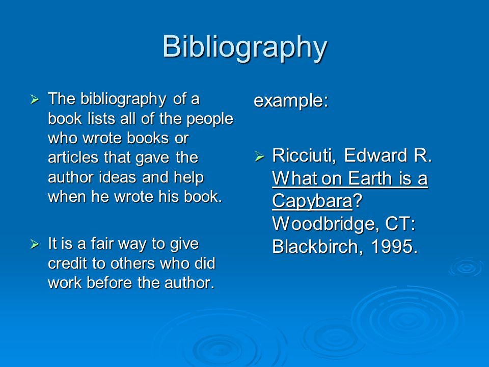 Bibliography example: