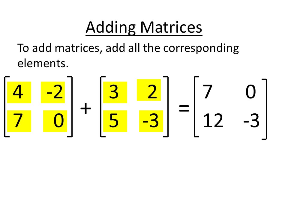 4.2 Adding and Subtracting Matrices 4.3 Matrix Multiplication - ppt video  online download