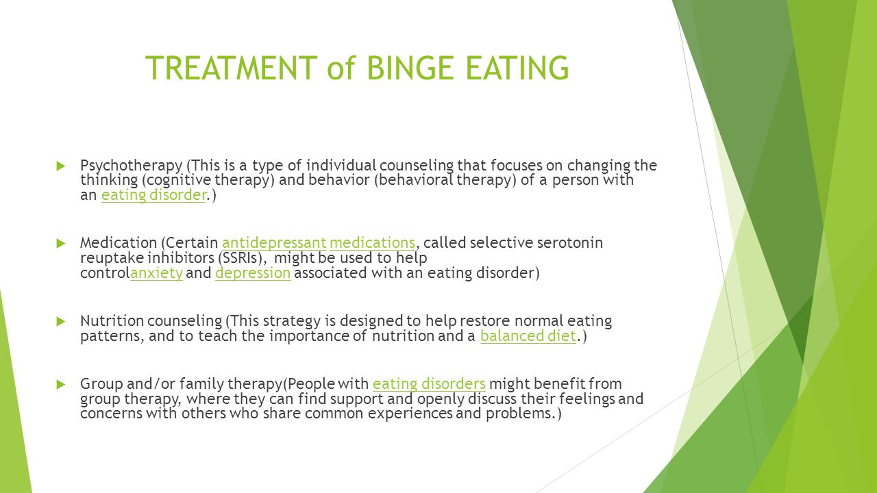 TREATMENT of BINGE EATING