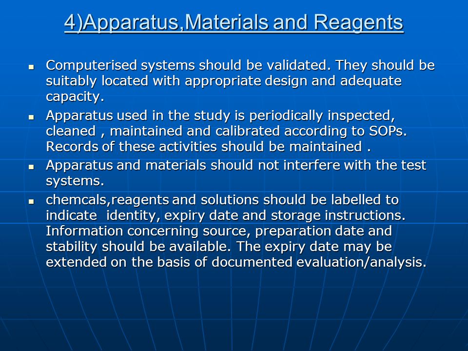 4)Apparatus,Materials and Reagents