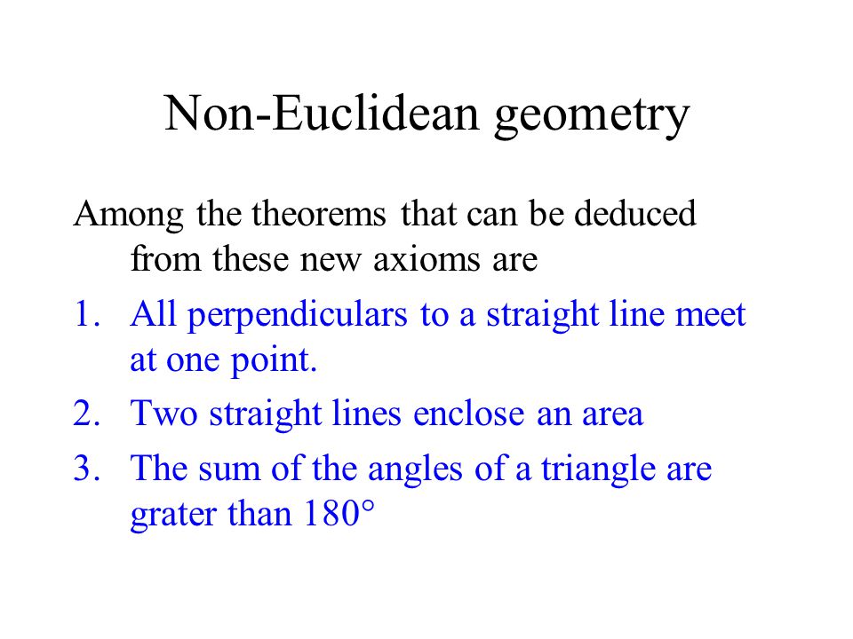Non euclidean geometry examples