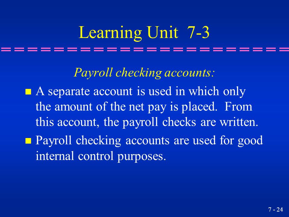 Payroll checking accounts: