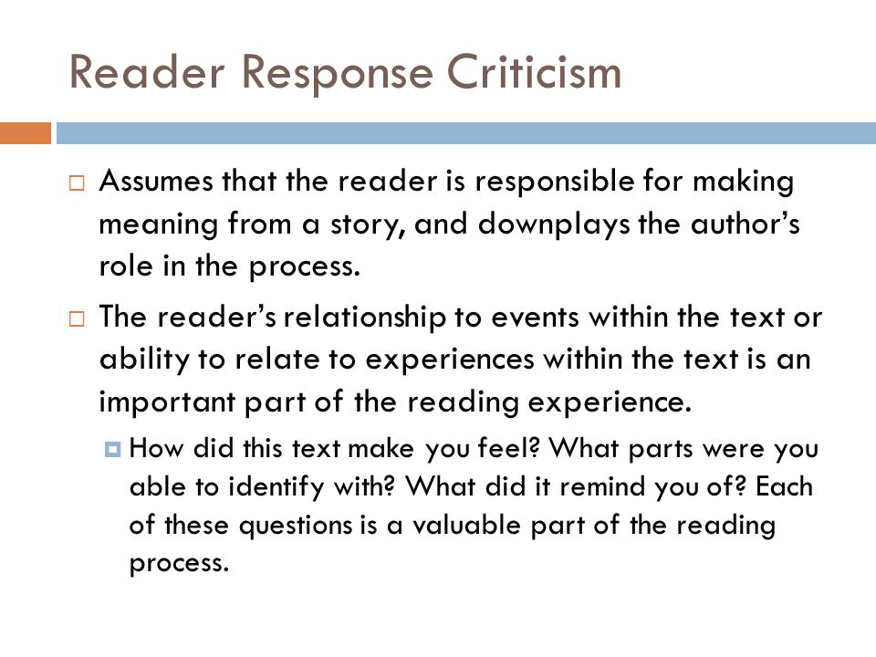 Reader Response Criticism