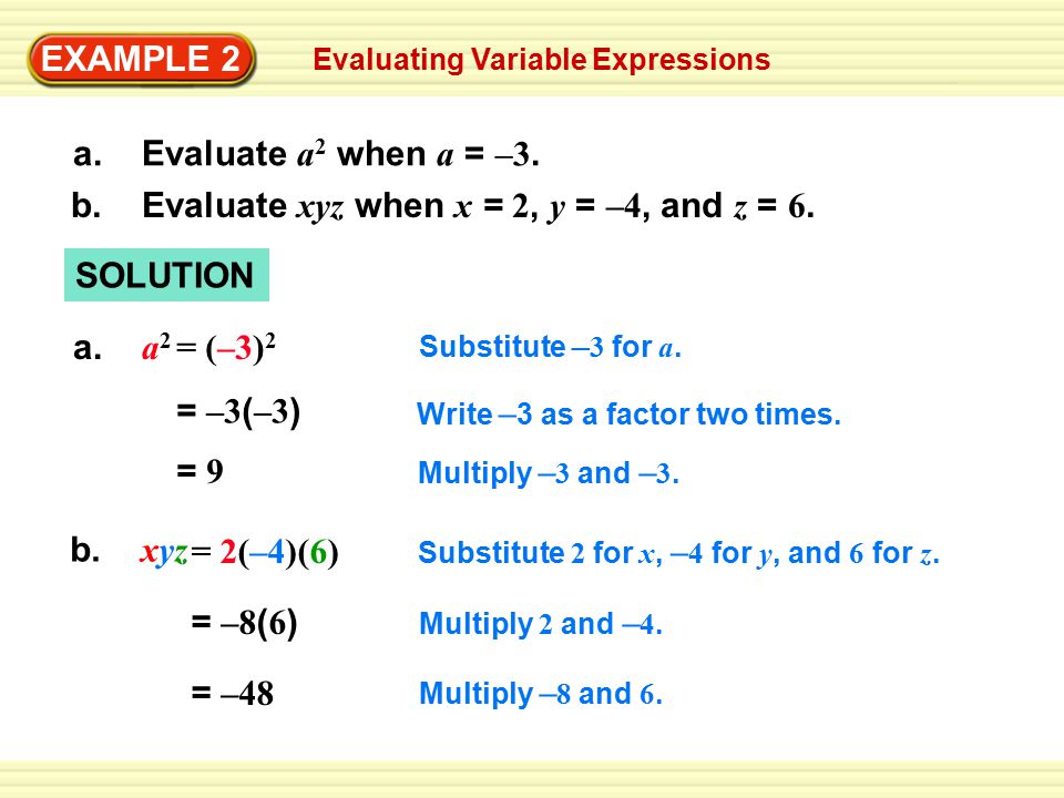 Example 1 A. –5(–7) = 35 B. –8(2) = –16 C. –12(0) = 0 - Ppt Download