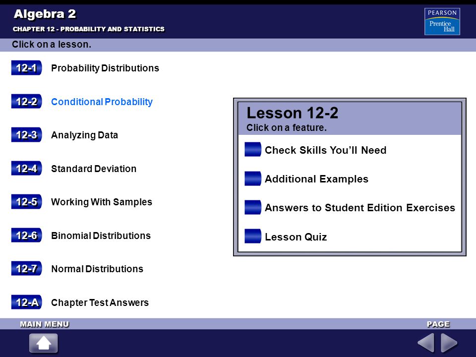 Lesson 12-2 Algebra Check Skills You’ll Need 12-4