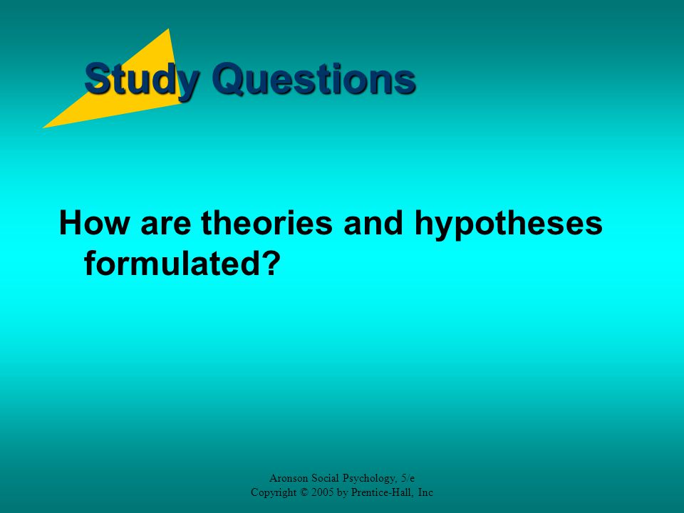 Study Questions How are theories and hypotheses formulated