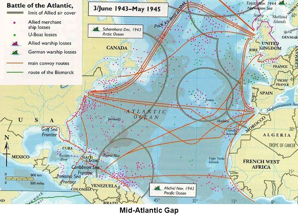 battle of the atlantic ww2 map