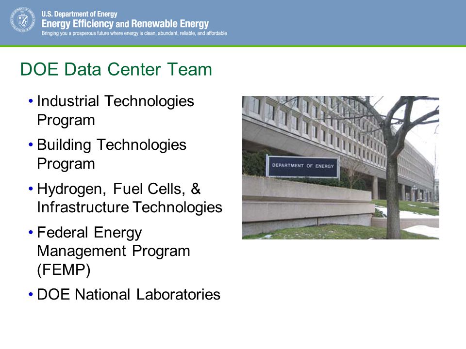 DOE Data Center Team Industrial Technologies Program