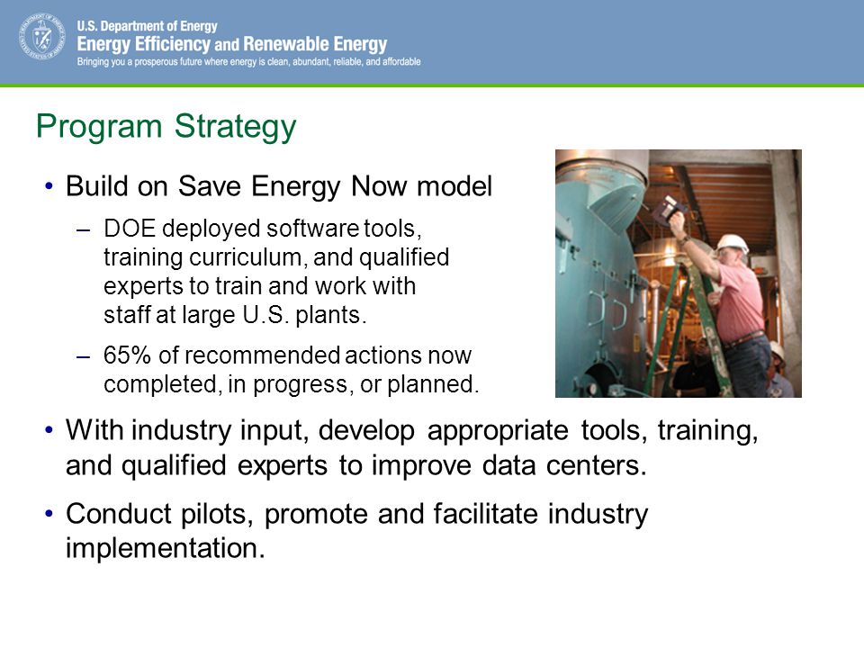 Program Strategy Build on Save Energy Now model