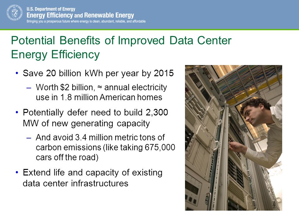 Potential Benefits of Improved Data Center Energy Efficiency