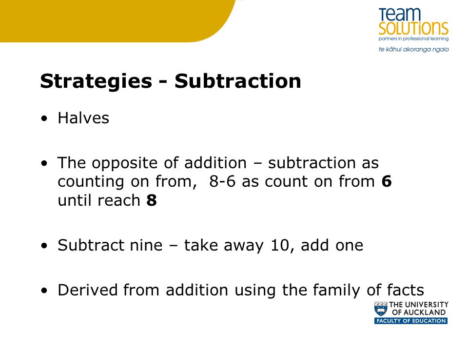 Strategies - Subtraction