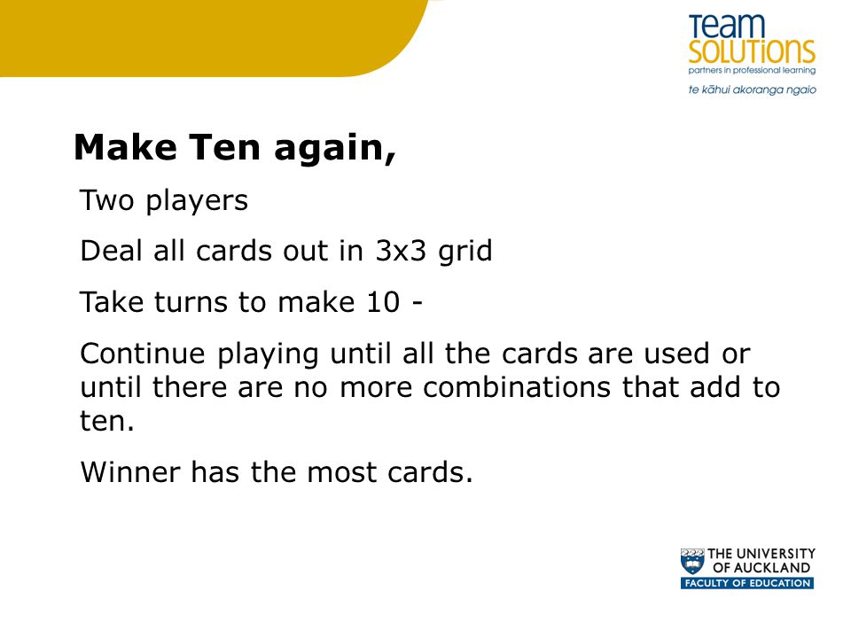 Make Ten again, Two players Deal all cards out in 3x3 grid