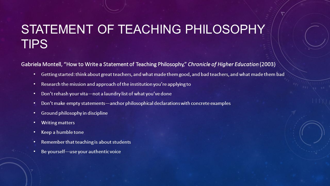 Statement of Teaching Philosophy Workshop - ppt download