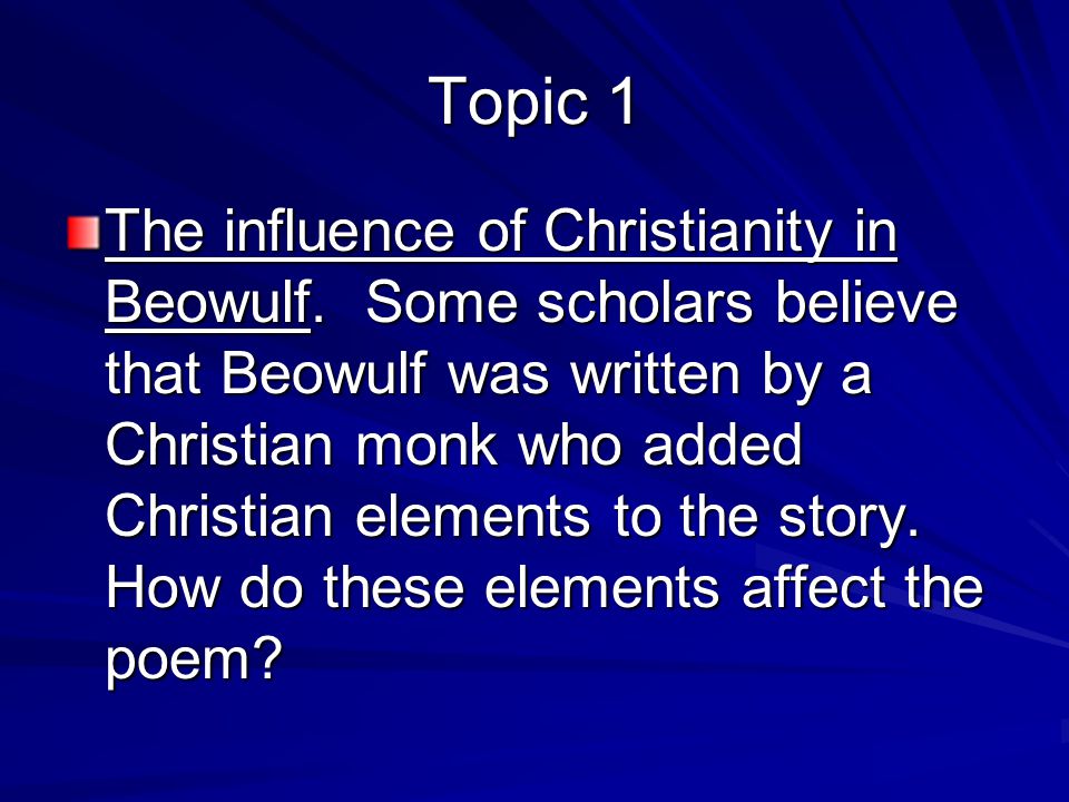 christian influences in beowulf