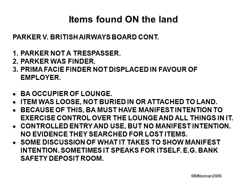 parker v british airways board