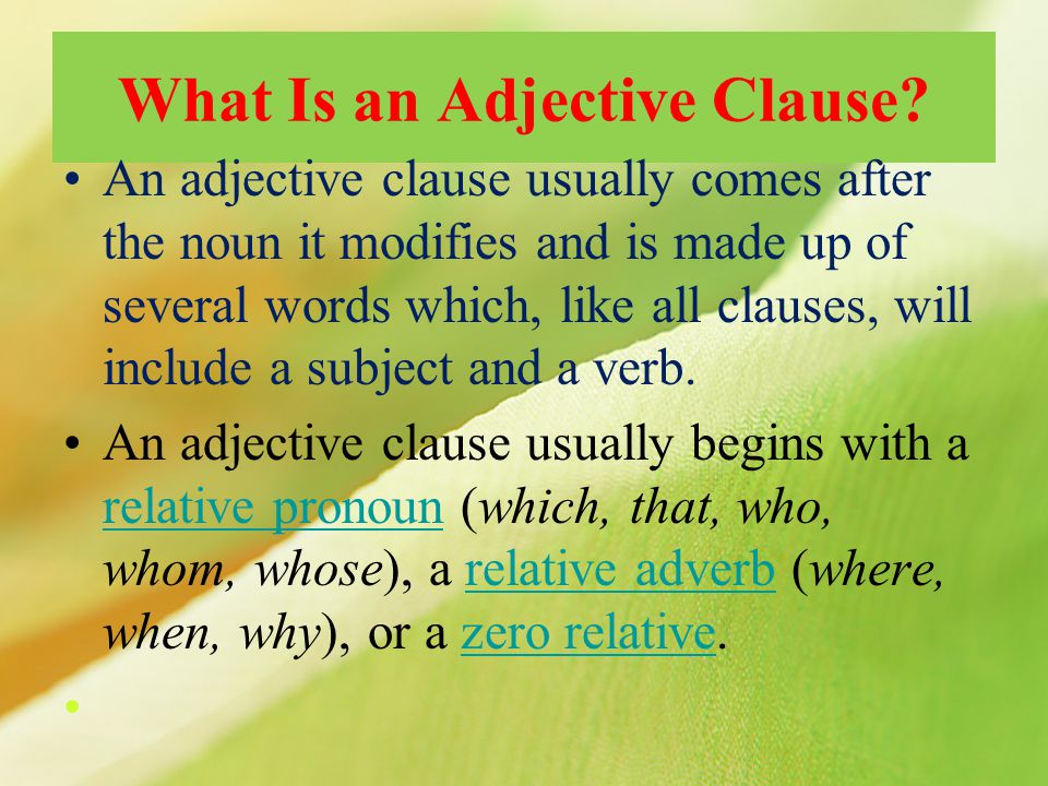 definition adjective clause
