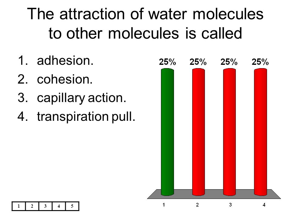 The attraction of water molecules to other molecules is called