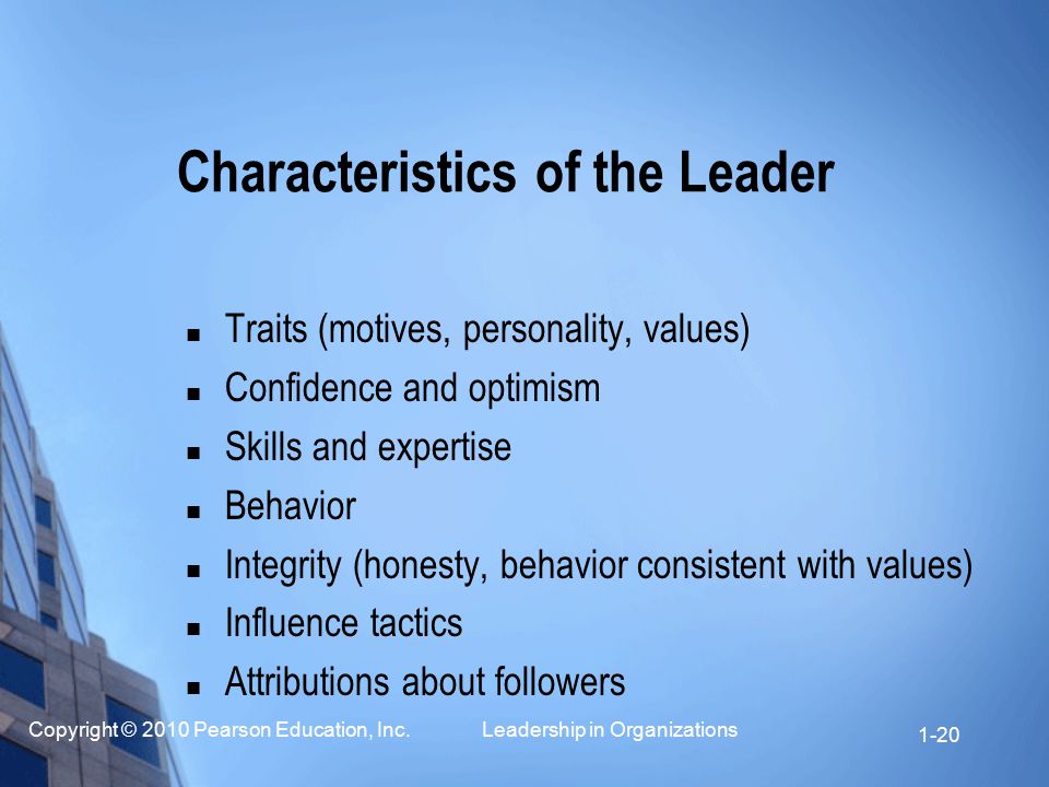 Characteristics of the Leader