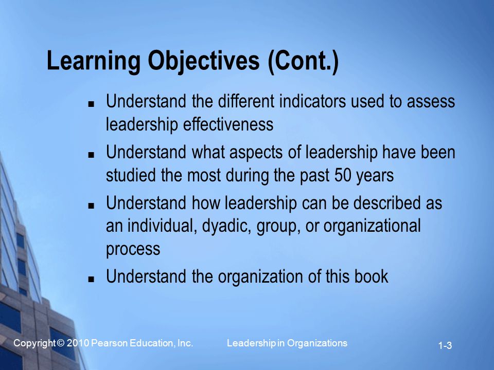 Learning Objectives (Cont.)