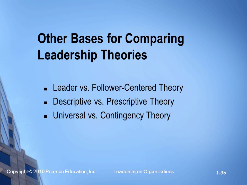 Other Bases for Comparing Leadership Theories